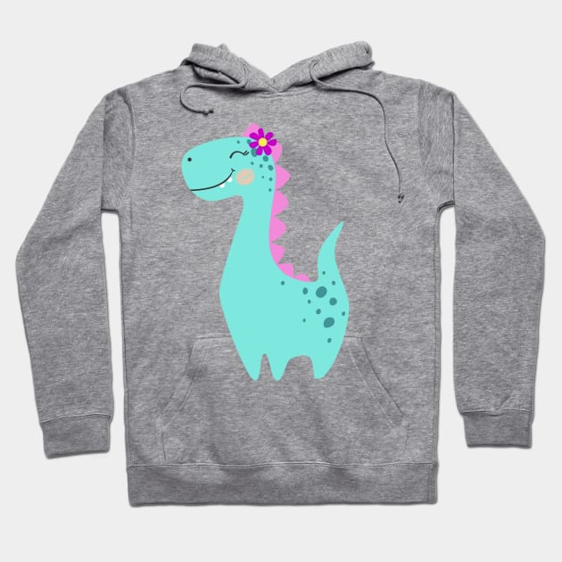 Cute Dinosaur Baby Girl Hoodie by KOTOdesign